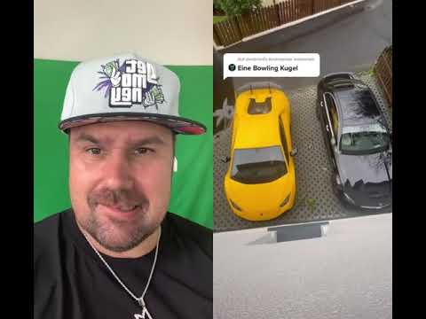 Wirft er echt eine Bowling Kugel auf sein Lamborghini? #shorts Dominik Greger